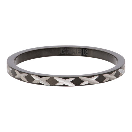 iXXXi Ring 2mm Edelstaal X Row Zwart